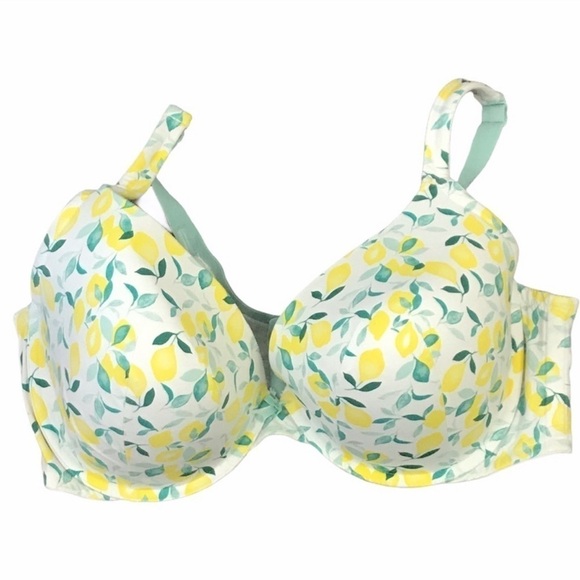 Lane Bryant Cacique Soft Cotton T-shirt lemon Print bra 🍋 - Picture 2 of 6